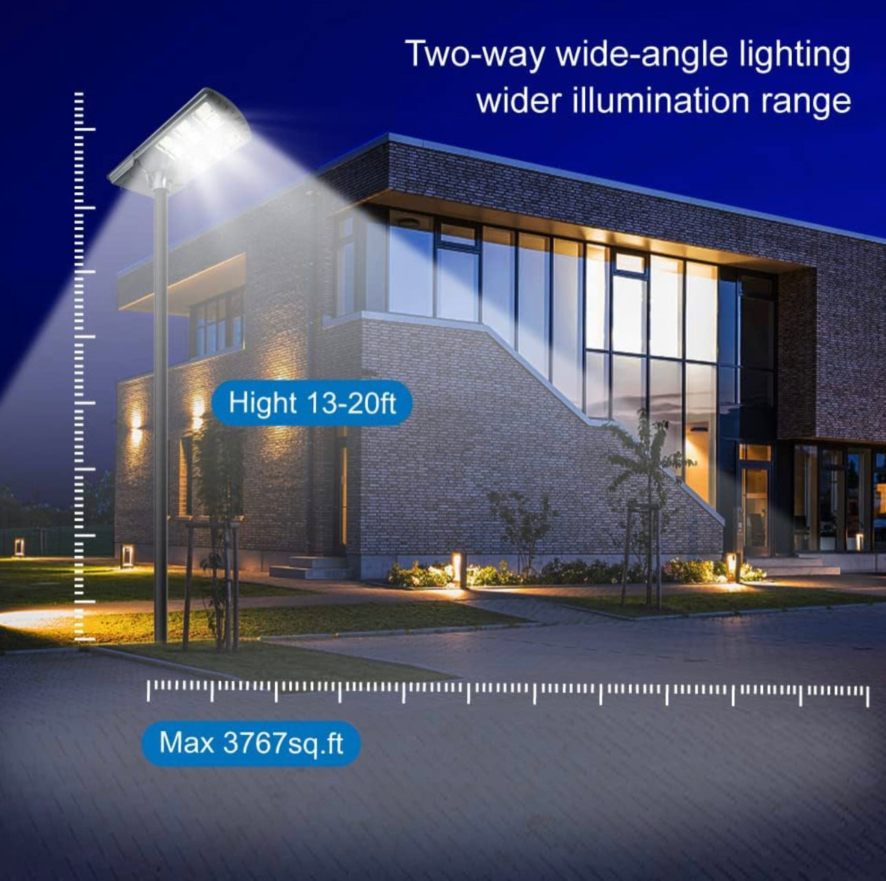 600W Solar Street Lights Outdoor,Solar Security Flood Lights 42000lumens 6500K Dusk to Dawn Without Motion Sensor IP66 Waterproof for Parking Lot,Stadium,Garden,Yard,Basketball