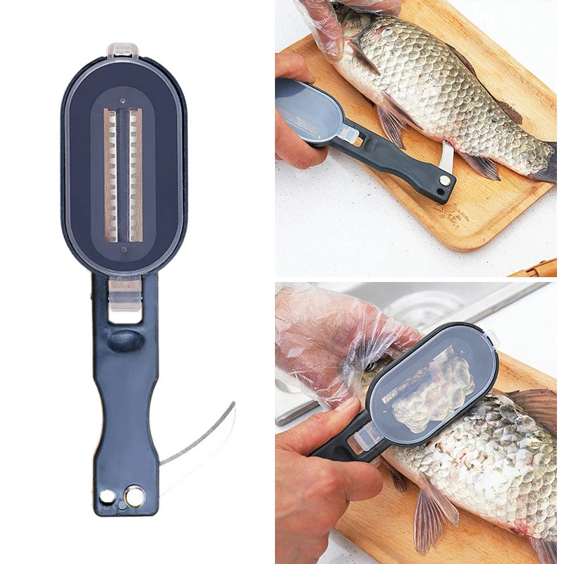 Raspador de cepillo para escamas de pescado 2 en 1