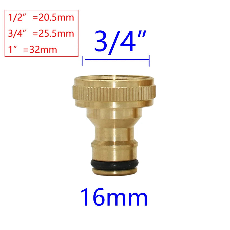 1/2" 3/4" 1" Thread Brass Quick Connector Garden Watering Adapter Drip Irrigation Copper Hose Quick Connector Fittings 1 Pcs
