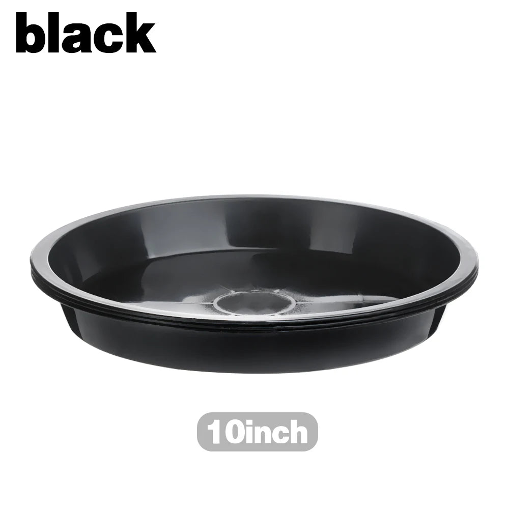 Round Plastic Plant Saucers, 4–10 in, 3 Pack