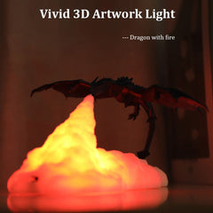 Lampes LED Dragon imprimées en 3D comme veilleuse pour la maison Vente chaude que la lampe de lune Lampe de nuit Meilleurs cadeaux pour les enfants