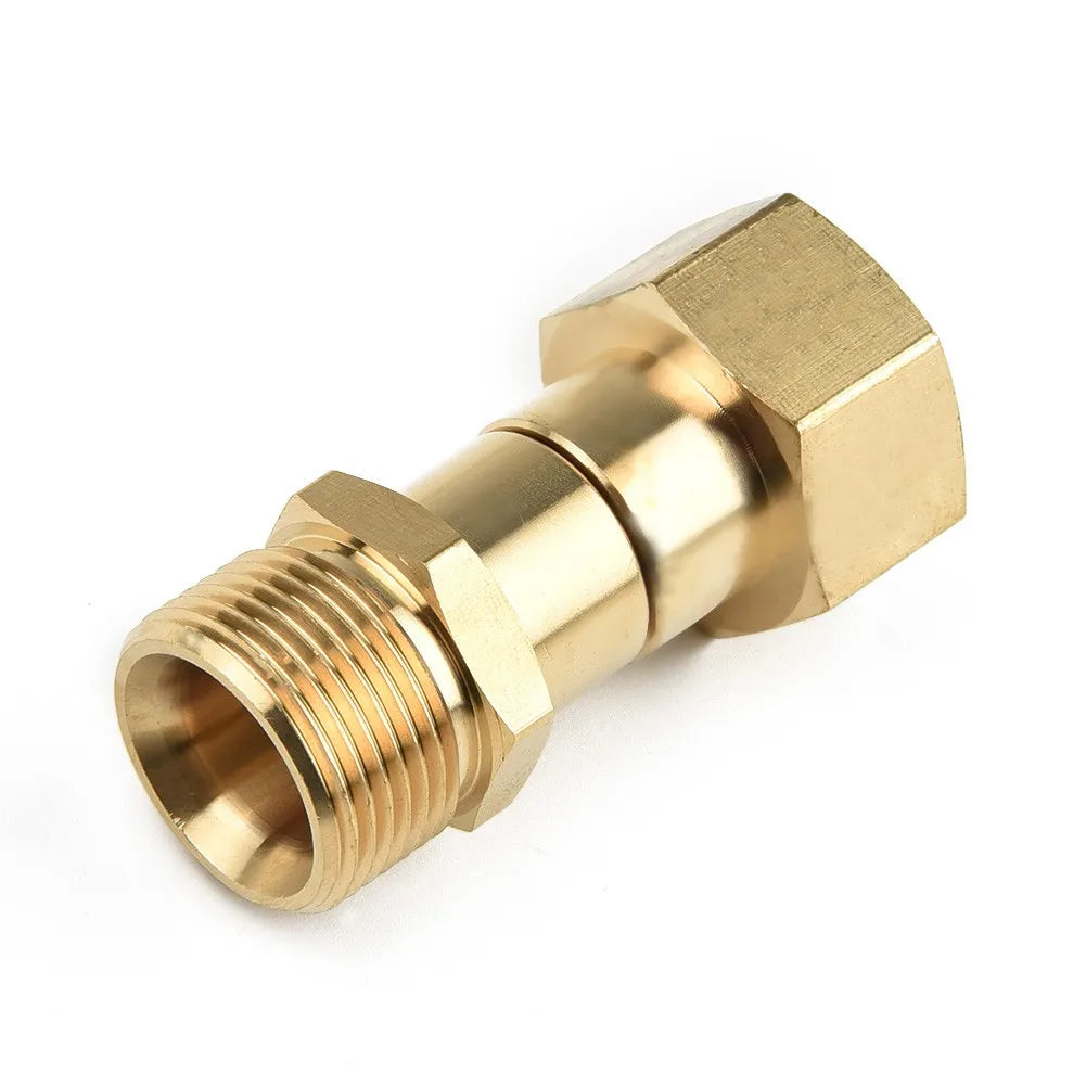 Brass High Pressure Washer Swivel Joint Connector Hose Fitting M22 14mm Thread 360 Degree Rotation Hose Sprayer Connector