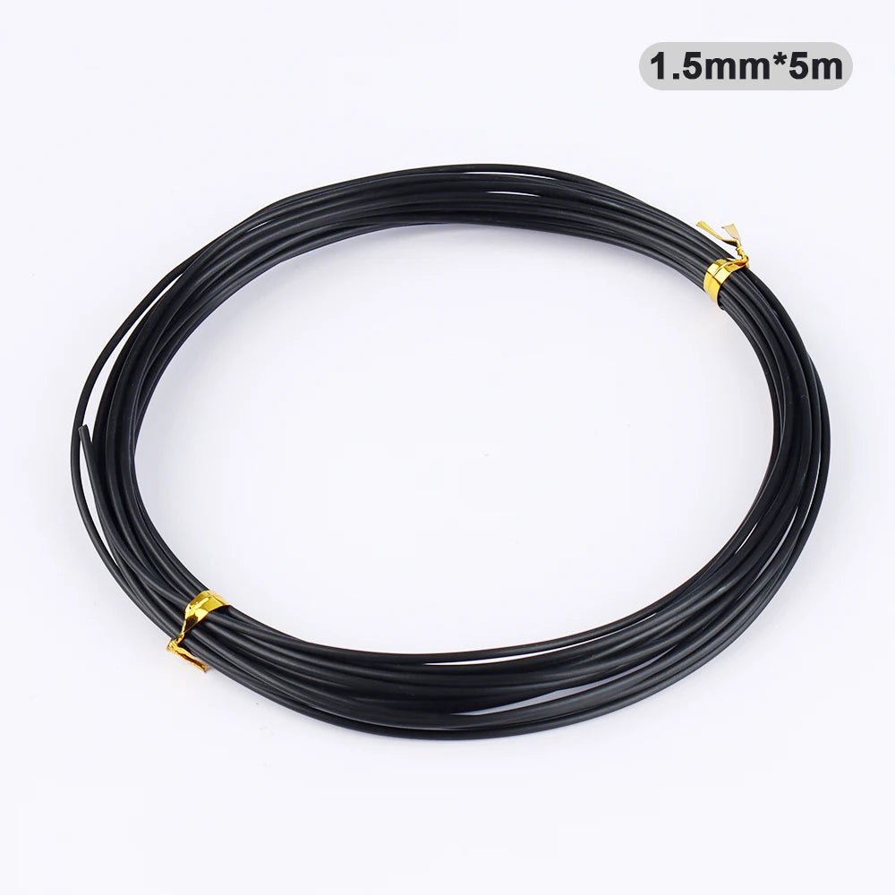 Black Aluminum Bonsai Wire, 1–5 mm, 5 m