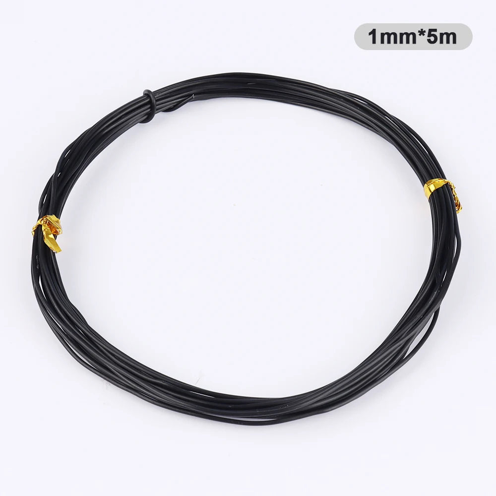 Black Aluminum Bonsai Wire, 1–5 mm, 5 m