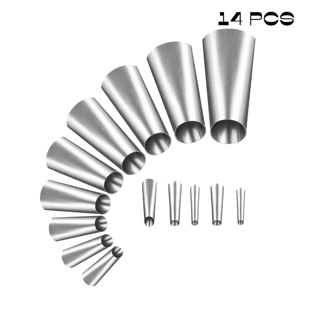 14/Pcs Universal Stainless Caulk Nozzle Applicator Finishing Tool Kit