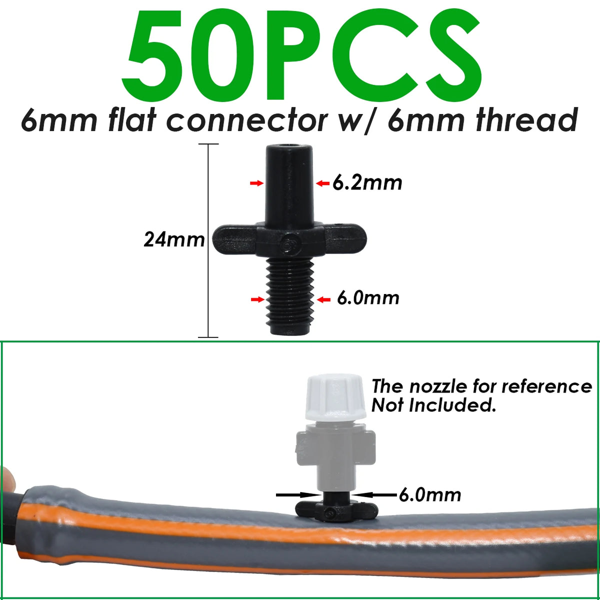 SPRYCLE 20-100PCS 1/4 Inch Connector Joint Tee Drip Irrigation Dripper Watering Garden Tools for 4mm/7mm Pipe Hose Greenhouse