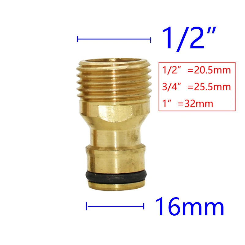 1/2" 3/4" 1" Thread Brass Quick Connector Garden Watering Adapter Drip Irrigation Copper Hose Quick Connector Fittings 1 Pcs