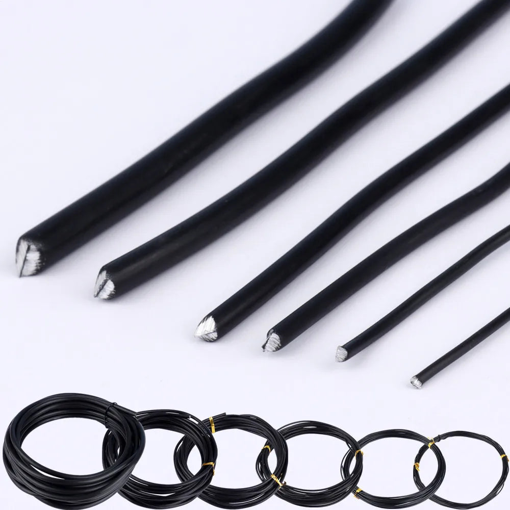 Black Aluminum Bonsai Wire, 1–5 mm, 5 m