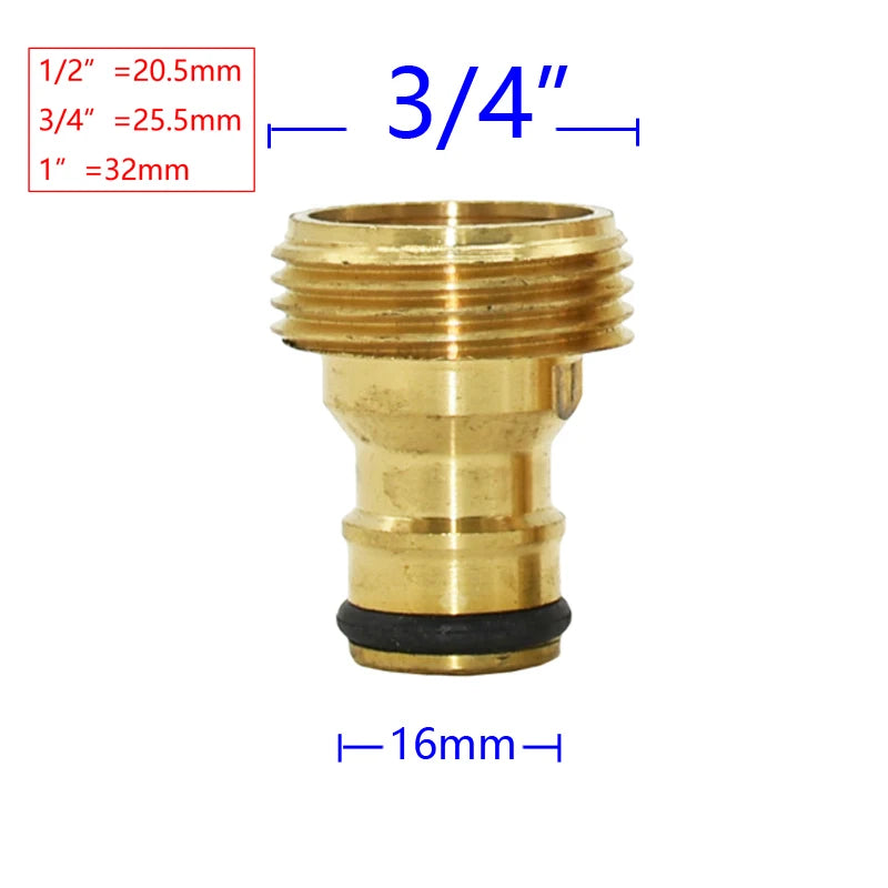 1/2" 3/4" 1" Thread Brass Quick Connector Garden Watering Adapter Drip Irrigation Copper Hose Quick Connector Fittings 1 Pcs