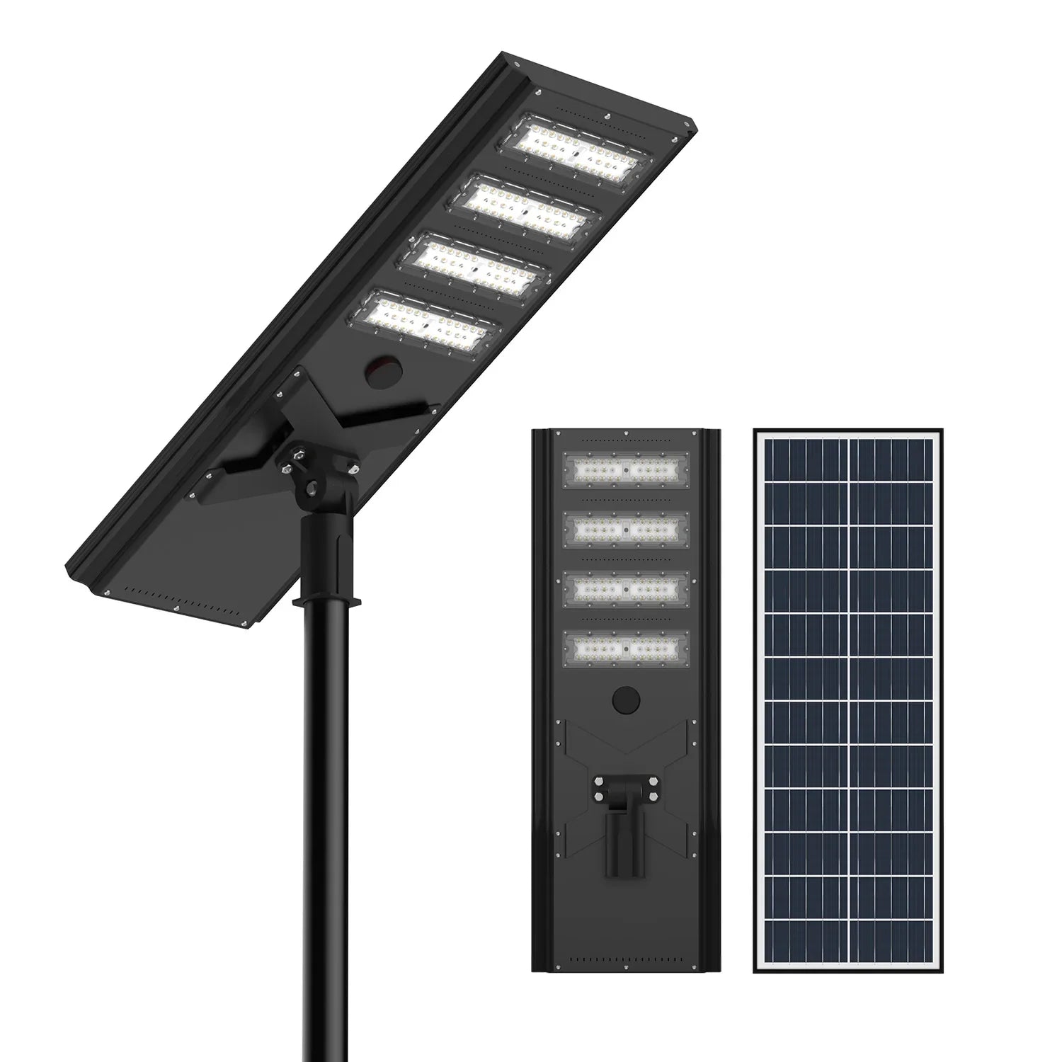 Éclairage commercial à LED à énergie solaire de 2 500 W pour parking, rue ou arène, 160 000 lumens - (noir)