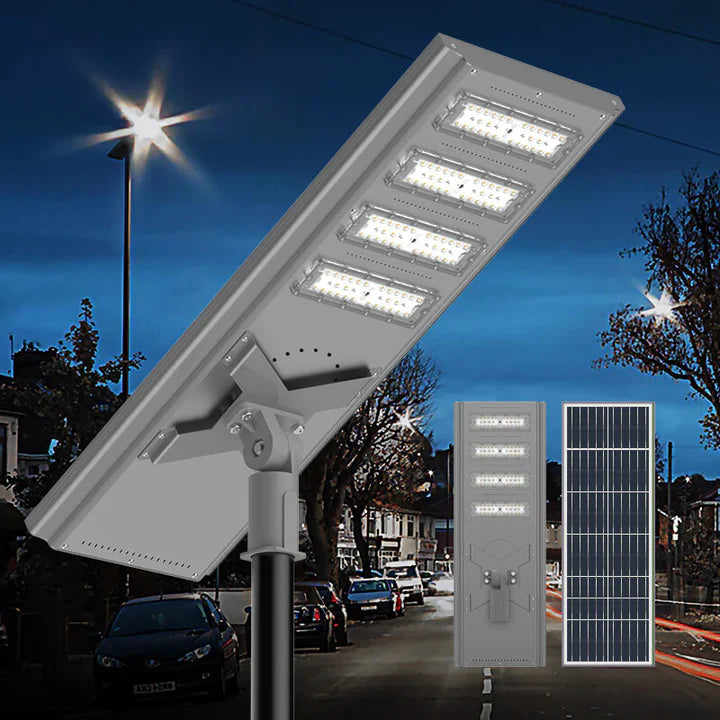 Éclairage commercial à LED à énergie solaire de 2 500 W pour parking, rue ou arène, 160 000 lumens - (noir)