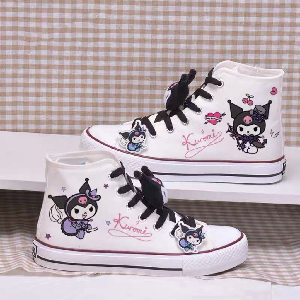 Couple Women Men Kawaii Student High Top Canvas