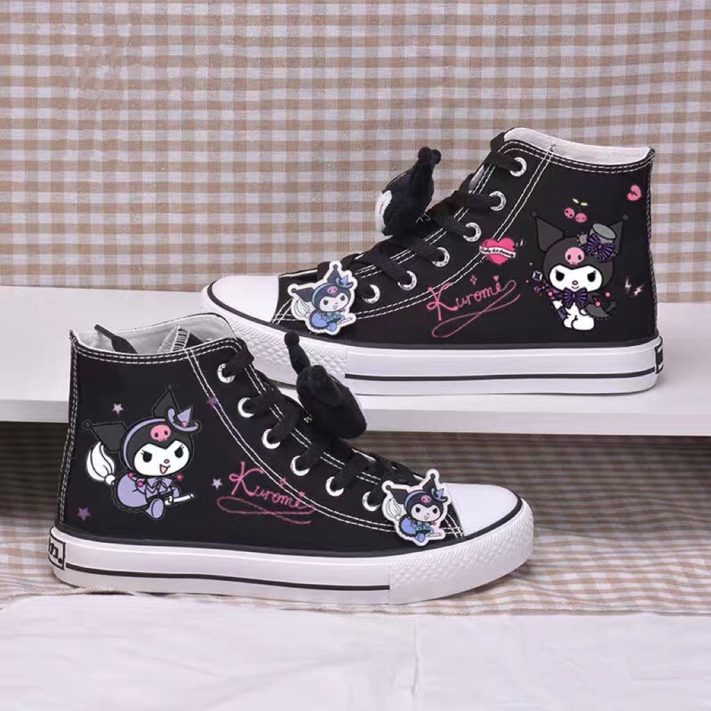 Couple Women Men Kawaii Student High Top Canvas