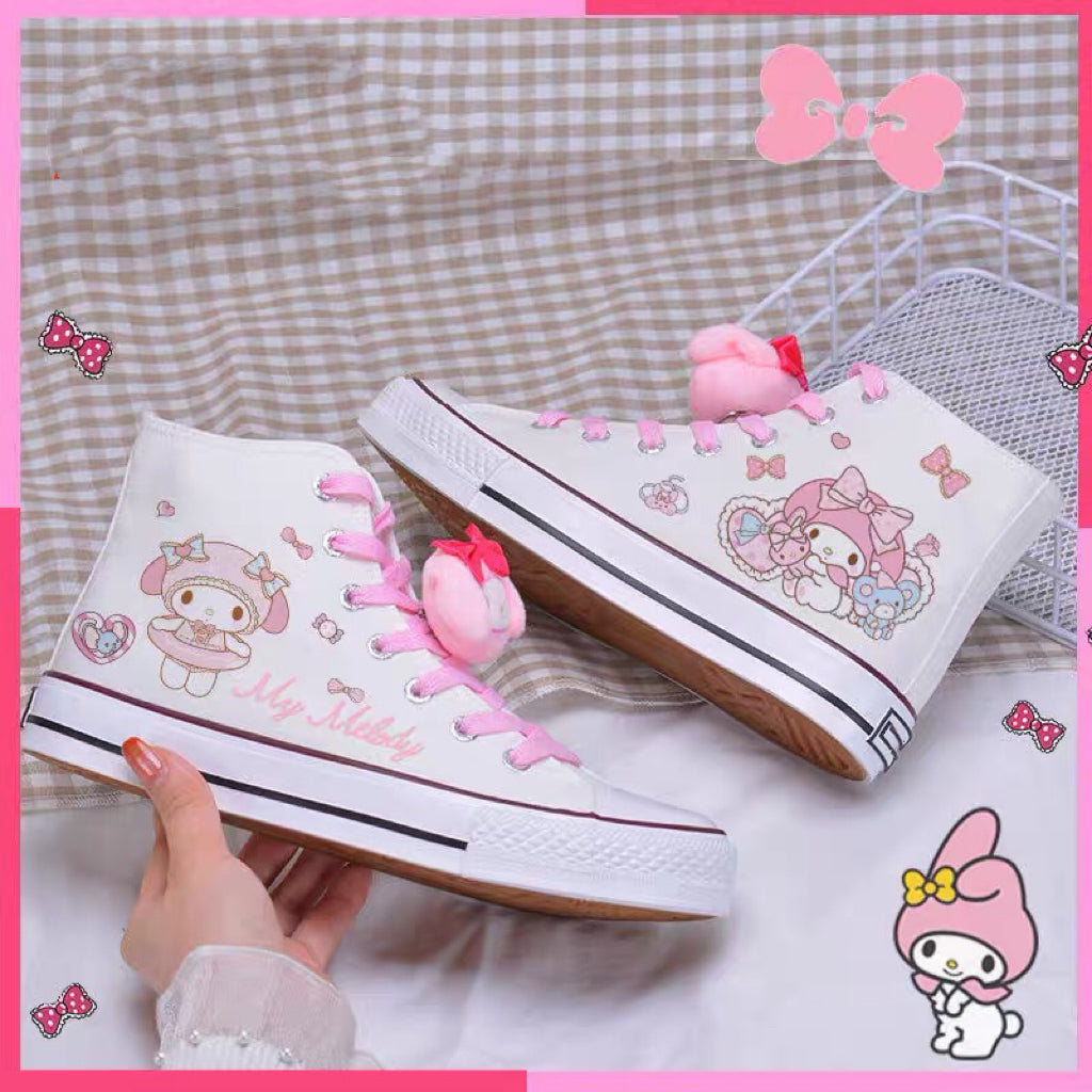 Couple Women Men Kawaii Student High Top Canvas