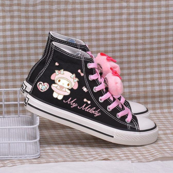 Couple Women Men Kawaii Student High Top Canvas