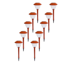 Paquete de 10 luces LED solares para caminos de exterior Energizer, de acero inoxidable (color mandarina) 