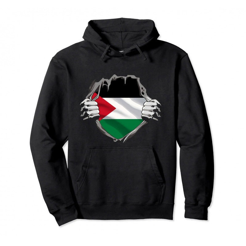 Sudadera con capucha de algodón palestino para hombre y mujer, suéter cálido de moda estilo hip hop, ropa de calle, sudadera informal