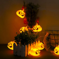 Halloween Pumpkin Festive Lamp Artistic 10/20 Lights Plastic Battery USB LED String Light