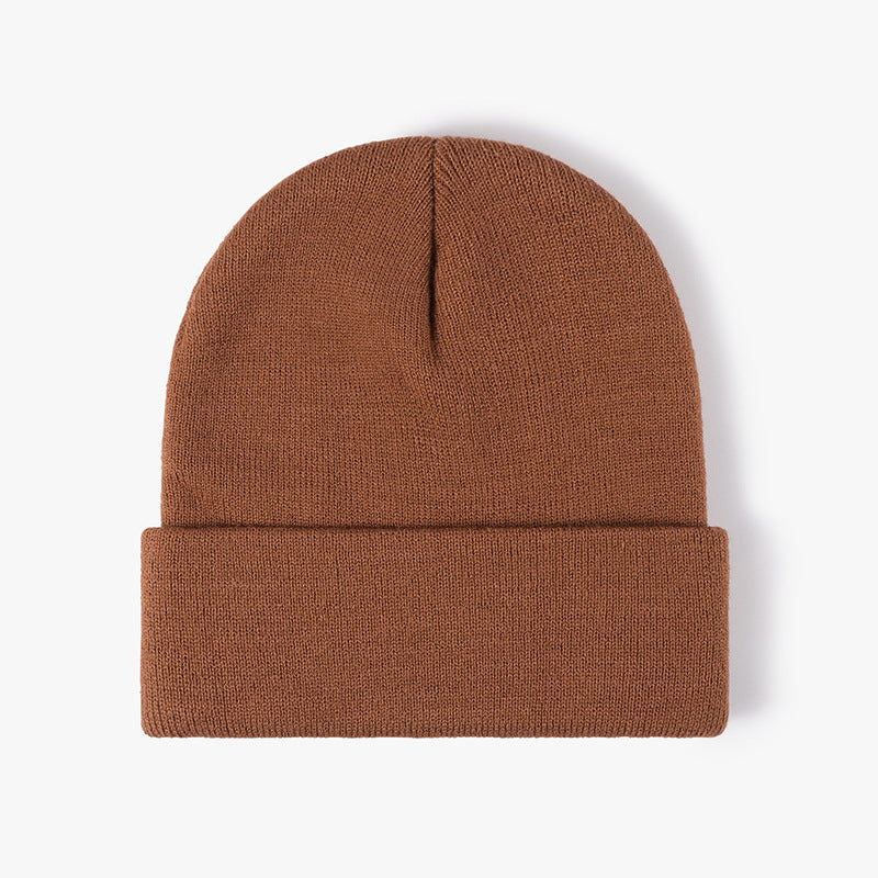 Autumn And Winter Light Board Warm Thickened Double-layer Simplicity Women's Knitted Hat