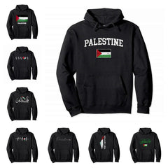 Sudadera con capucha de algodón palestino para hombre y mujer, suéter cálido de moda estilo hip hop, ropa de calle, sudadera informal