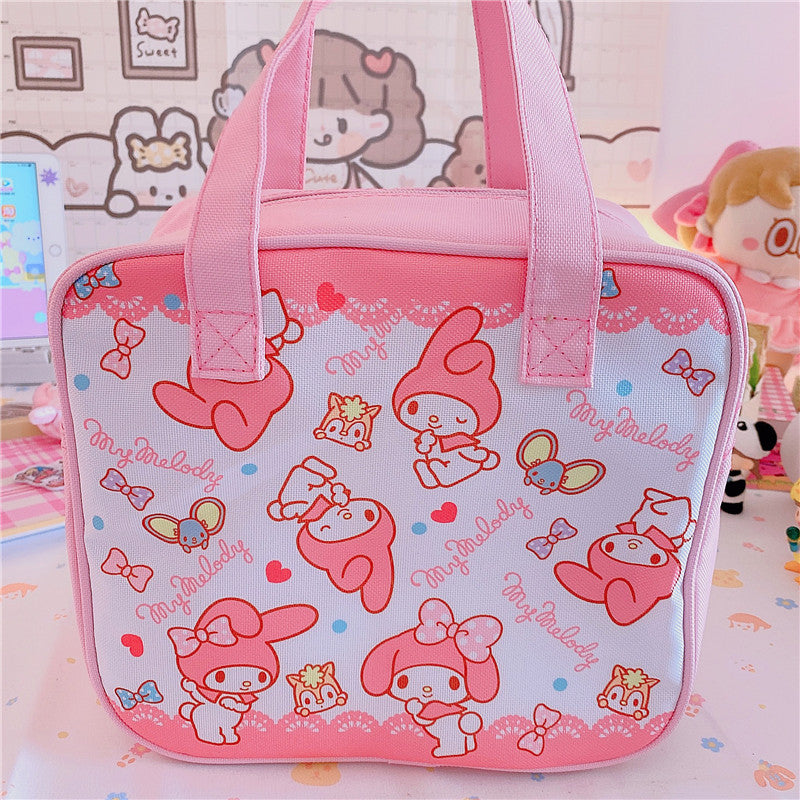 Cute Kitty Insulated Lunch Box Bag Tote Bag Lunch Organizer