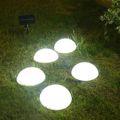 Solar 5 Half Ball LED Outdoor Garden Decorative Lawn Plug Light