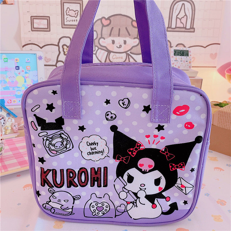 Cute Kitty Insulated Lunch Box Bag Tote Bag Lunch Organizer