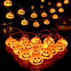 Halloween Pumpkin Festive Lamp Artistic 10/20 Lights Plastic Battery USB LED String Light