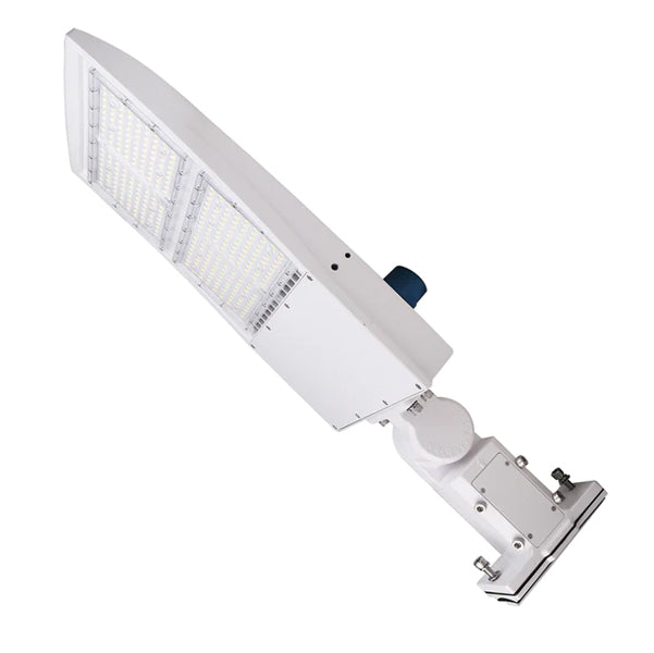 Lampadaire LED 300 W avec cellule photoélectrique du crépuscule à l'aube, 5 700 K, montage universel, blanc, étanche IP65, AC 120-277 V, éclairage de parking LED - éclairage public extérieur pour zones commerciales