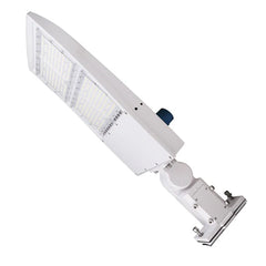 Lampadaire LED 300 W avec cellule photoélectrique du crépuscule à l'aube, 5 700 K, montage universel, blanc, étanche IP65, AC 120-277 V, éclairage de parking LED - éclairage public extérieur pour zones commerciales