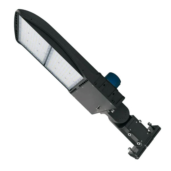 Lampadaire LED 300 W avec cellule photoélectrique du crépuscule à l'aube, 5 700 K, 42 000 lm, montage universel, noir, étanche IP65, AC 120-277 V, éclairage de parking LED, éclairage public extérieur pour zones commerciales