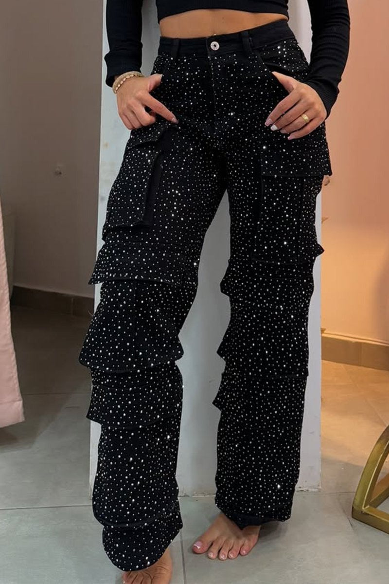 Rina Wide Leg Jeans | High-Waisted, Baggy Fit, Cotton Blend