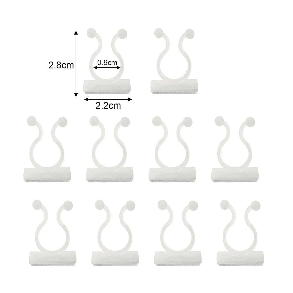 Self-Adhesive Plant Climbing Clips, Small/Medium/Large, 20–200 Pack