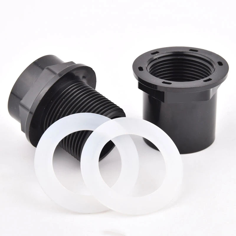1Pc 20~50mm Black PVC Pipe Connector Aquarium Fish Tank Drain Inlet Outlet Joint Garden Irrigation Water Supply Pipe Fittings