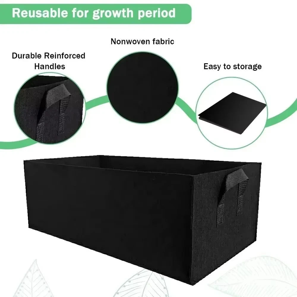 Rectangular Fabric Grow Bag with Handles, 50–100 cm
