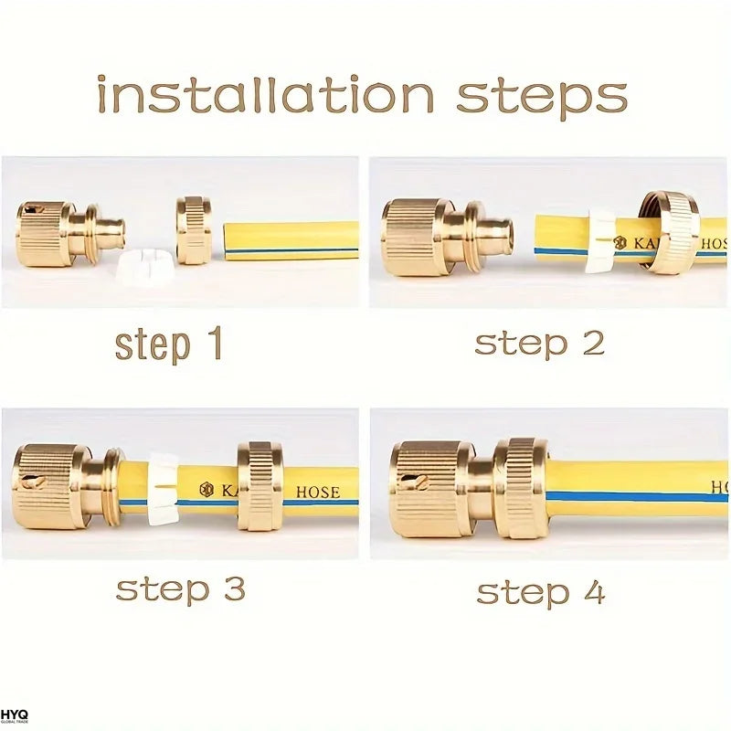 EU Standard Hose Fittings, 6 or 12 Pcs: 1/2" and 3/4" Tap Fittings with 1/2" Garden Quick Connectors