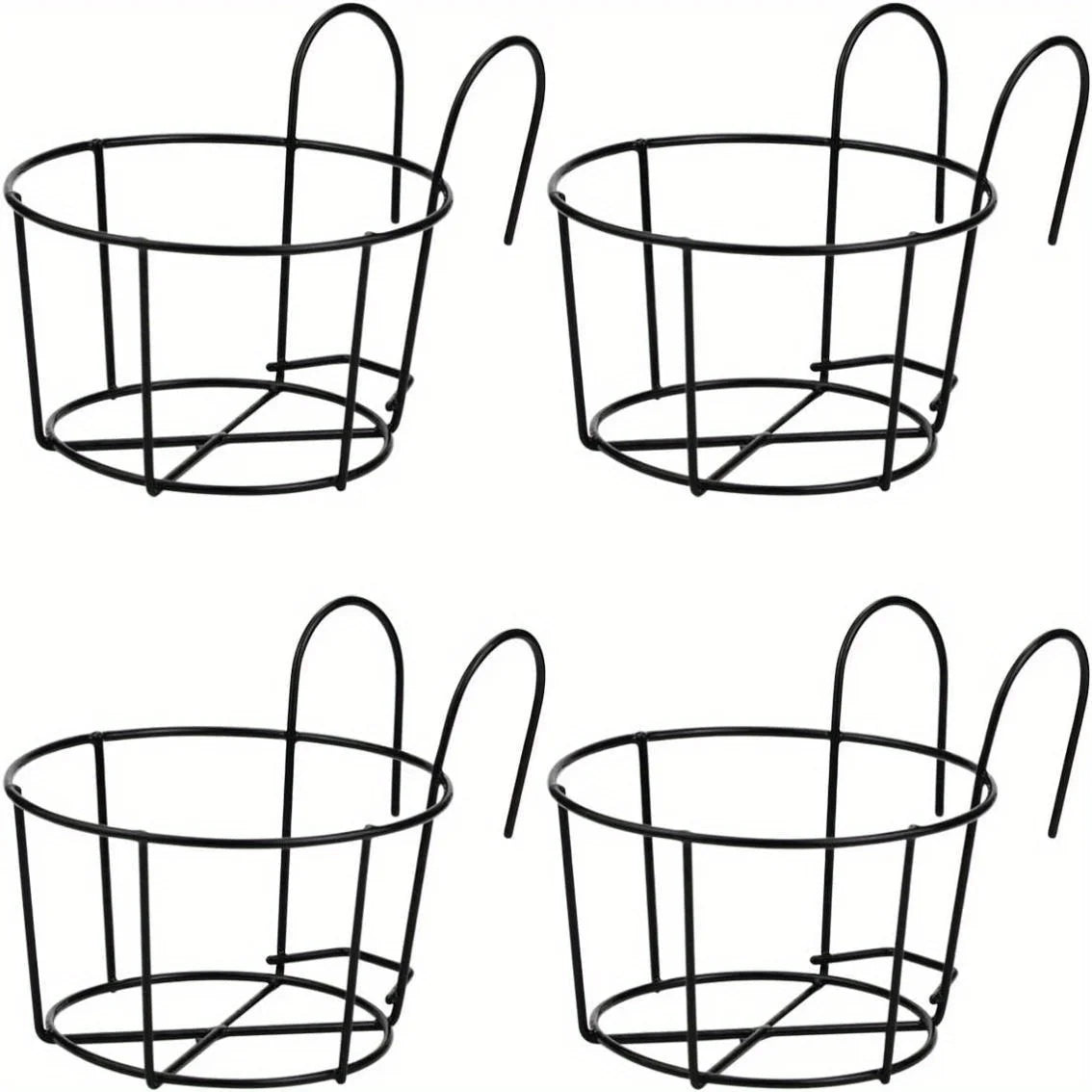 1-4pcs Stylish Round Metal Hanging Planters - Perfect for Balcony, Garden & Indoor Decor!