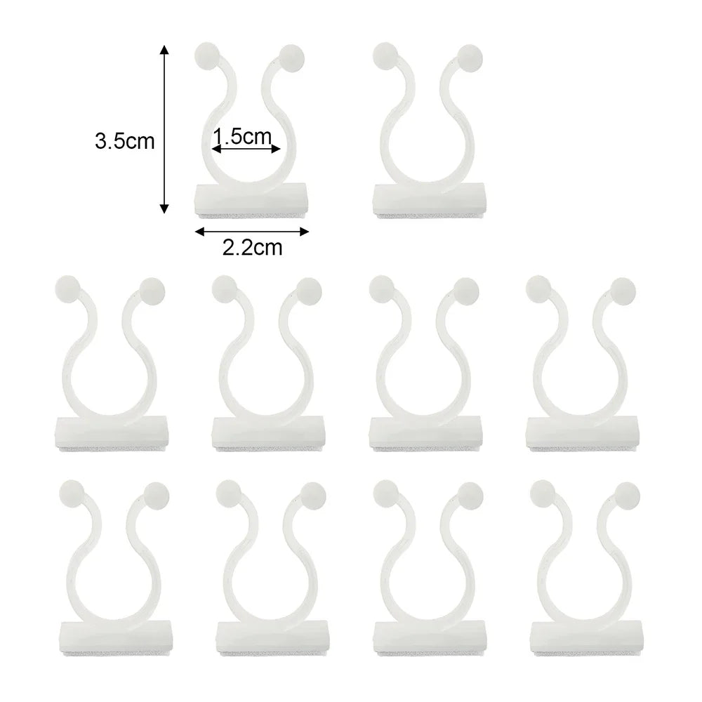 Self-Adhesive Plant Climbing Clips, Small/Medium/Large, 20–200 Pack