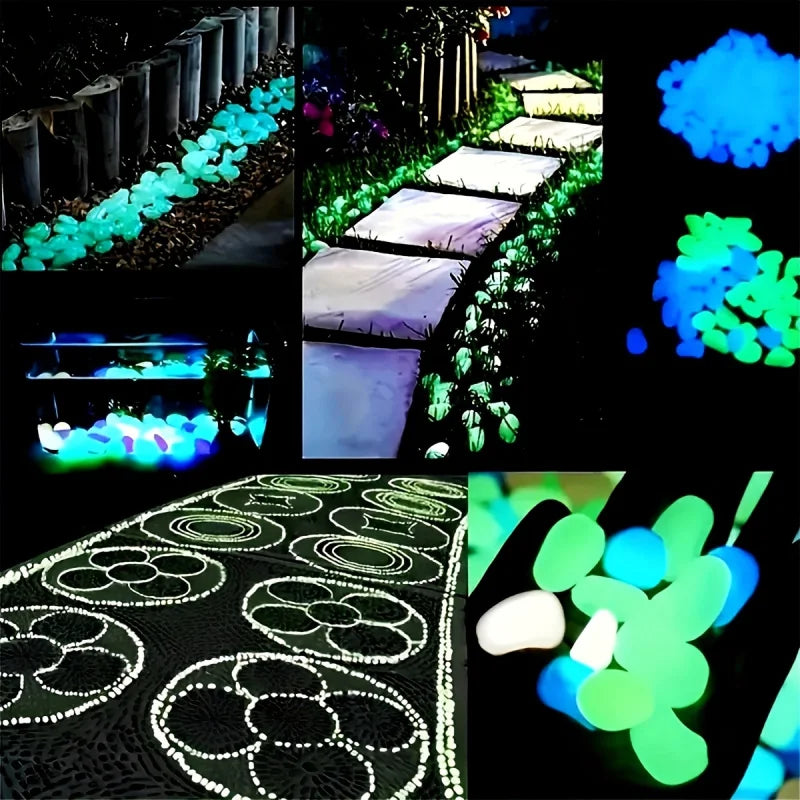100/500pcs Glow In The Dark Pebbles, Resin Luminous Stones For Landscape, Garden Paths, Potted Plants, Parks, Aquarium Decor,
