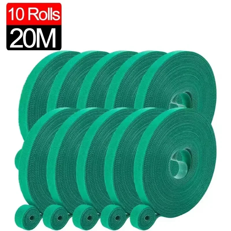 Reusable Hook-and-Loop Plant Ties, 2 m Rolls, 1–25 Pack