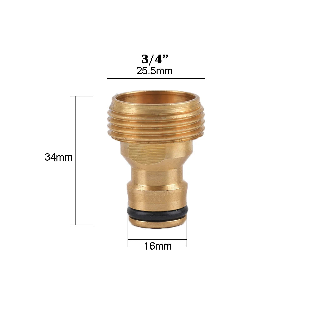 1/2 3/4"  Thread Quick Connector Brass Garden Watering Adapter Drip Irrigation Copper Hose Quick Connector Fittings 1 Pcs