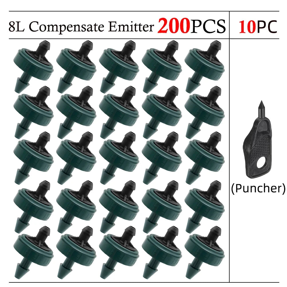 Pressure-Compensating Drip Emitters, 2, 4 or 8 L/h, 20–200 Pack