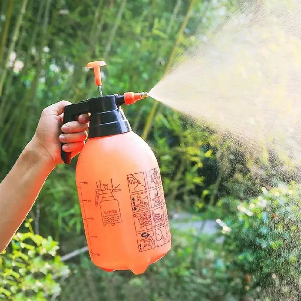 2 L Hand Pump Garden Sprayer with Brass Nozzle, Orange