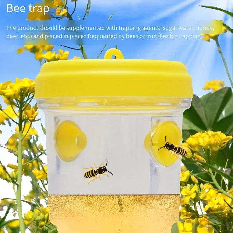 Clear Plastic Outdoor Insect Trap with Lid Fruit Fly Wasp Catcher Transparent Reusable Pest Control Tool for Home Garden Yard