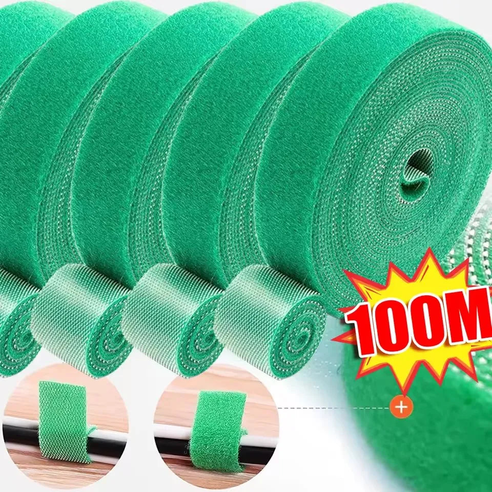 Reusable Hook-and-Loop Plant Ties, 2 m Rolls, 1–25 Pack