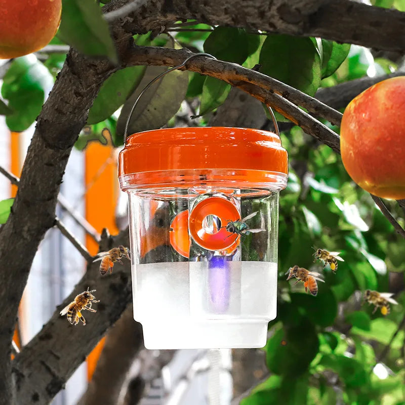 Clear Plastic Outdoor Insect Trap with Lid Fruit Fly Wasp Catcher Transparent Reusable Pest Control Tool for Home Garden Yard