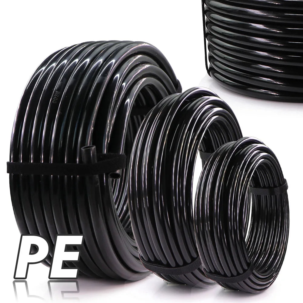 Roll of black PE irrigation tubing