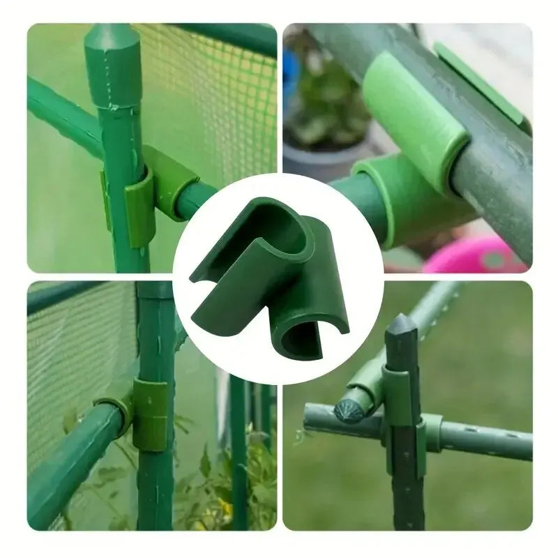 50/100pcs Plant Support Trellis Connector Fixed Cross Clip Stake Clips For Plant Grafting Garden Frame Rod Connector 11mm/16mm