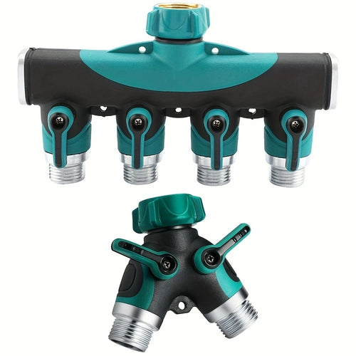 Hose splitter with shut-off valves