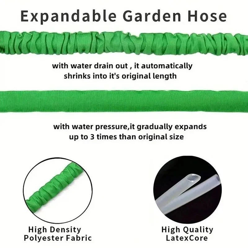 Garden Hose Home Garden Daily Watering Tools Expandable Magic Water Pipes High-Pressure Car Wash Cleaning Water Gun 25FT-100FT